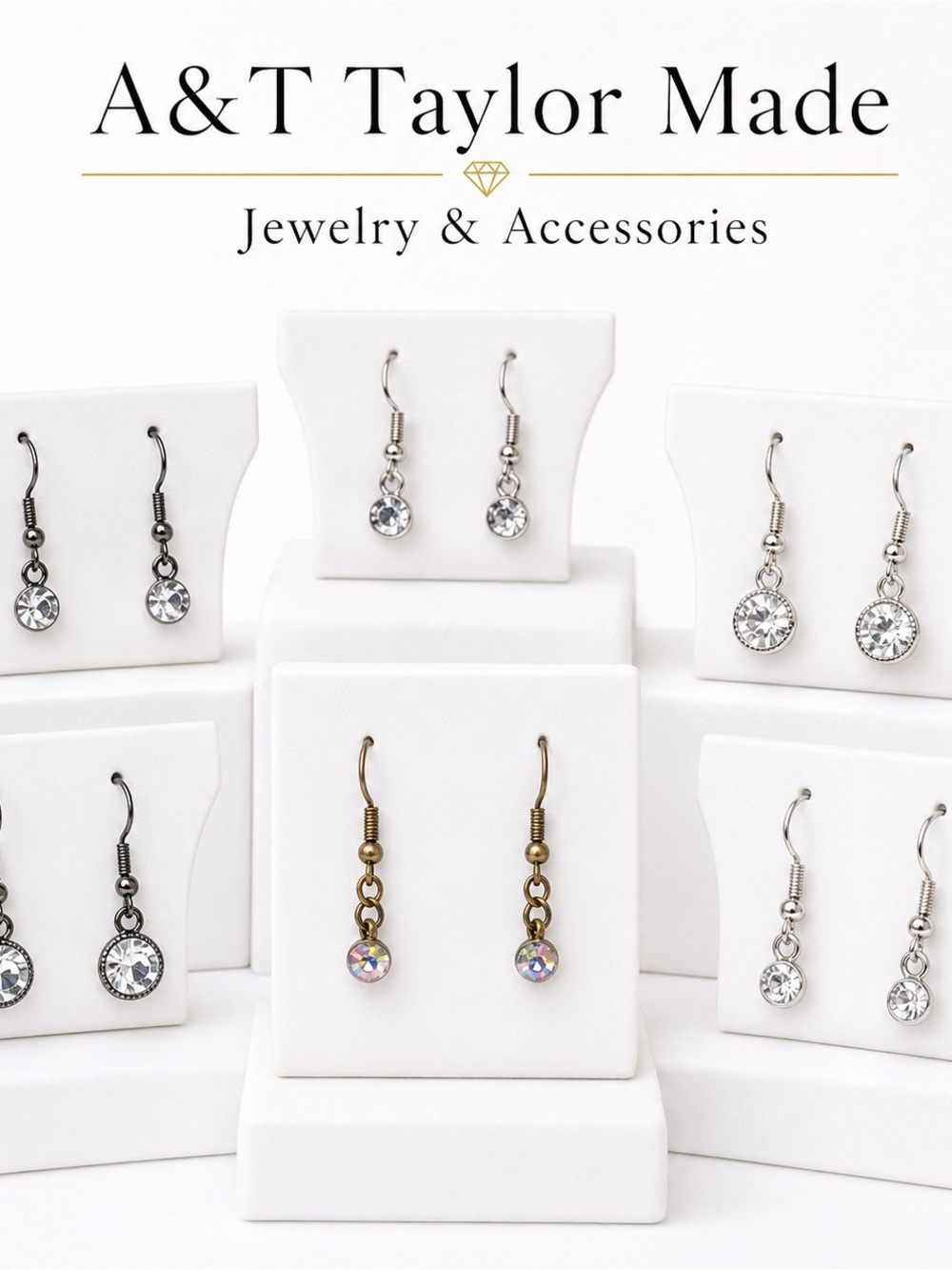 Clear Crystal Drop Earrings